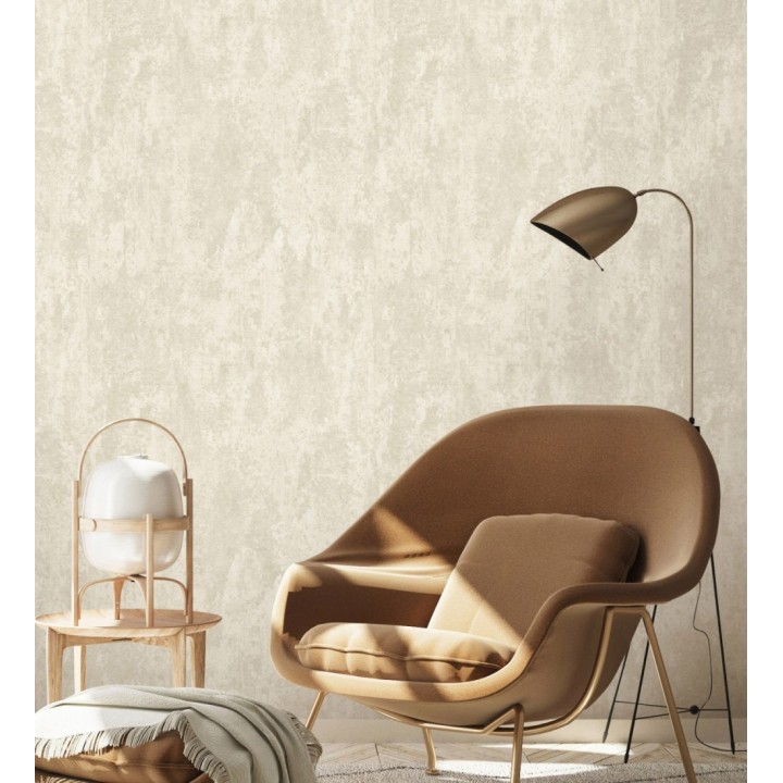 Papel pintado mineral pátina metálica tono arena mate  - Calgary Steel 685224