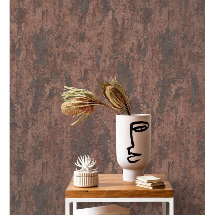 Papel pintado mineral pátina metálica cobre - Calgary Steel 685227