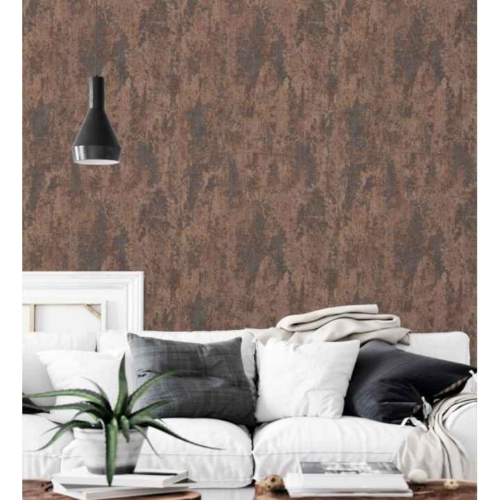Papel pintado mineral pátina metálica cobre - Calgary Steel 685227