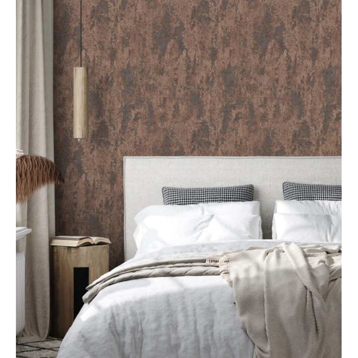 Papel pintado mineral pátina metálica cobre - Calgary Steel 685227