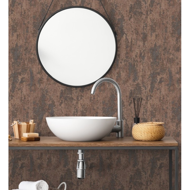 Papel pintado mineral pátina metálica cobre - Calgary Steel 685227