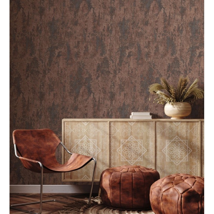 Papel pintado mineral pátina metálica cobre - Calgary Steel 685227
