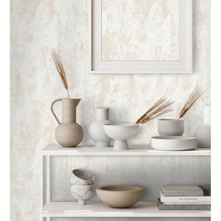 Papel pintado mineral pátina crema y marfil mate  - Calgary Steel 685228