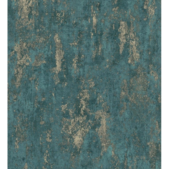 Papel pintado mineral pátina metálica oro fondo verde esmeralda  - Calgary Steel 685229