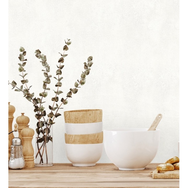 Papel pintado microcemento blanco roto estilo industrial - Mercer Clay 685232