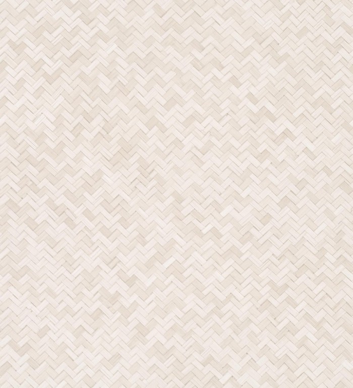 Papel pintado efecto ratán bambú tono nude trenzado espiga - Savile Rattan 685243