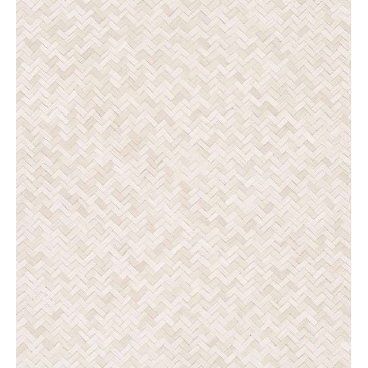 Papel pintado efecto ratán bambú tono nude trenzado espiga - Savile Rattan 685243