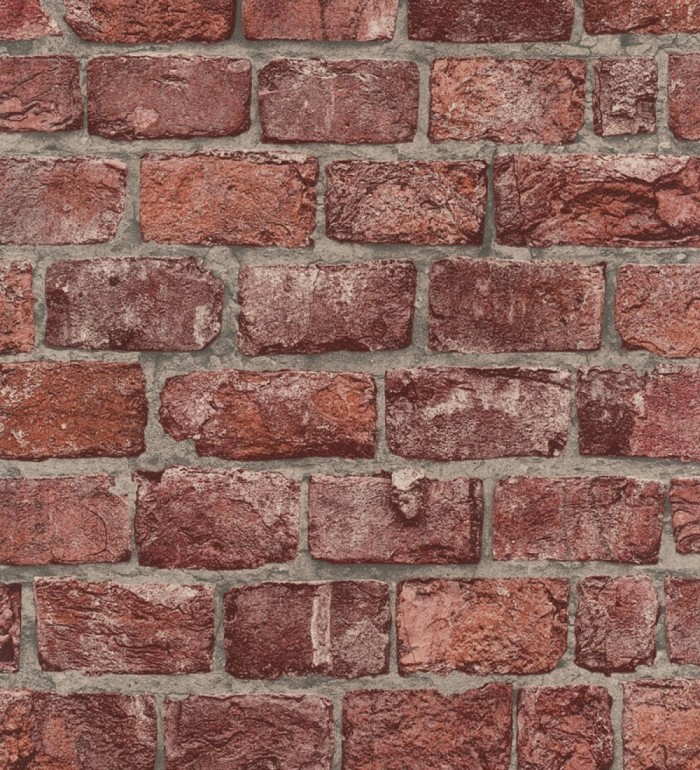 Papel pintado ladrillo rojo rústico industrial texturizado efecto realista - London Factory 685244
