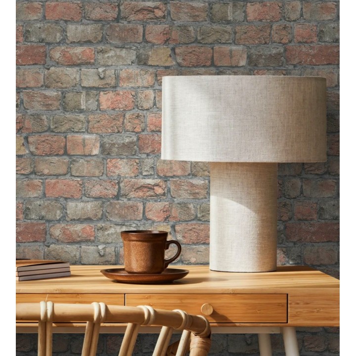 Papel pintado ladrillo realista estilo rústico industrial texturizado efecto realista - London Factory 685245