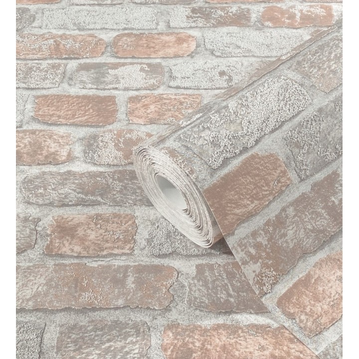 Papel pintado muro de ladrillos en relieve y tacto arenoso - Salem Brick 685249