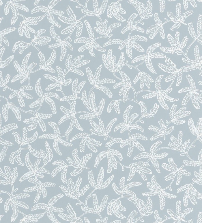 Papel pintado hojas estilo nórdico azul grisáceo - Nordic Country 126793