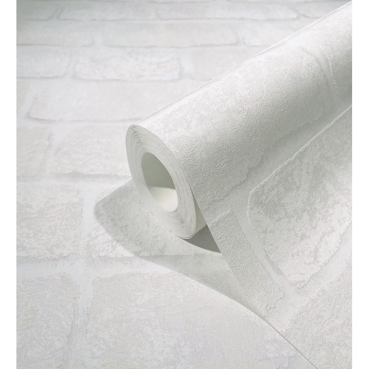 Papel pintado ladrillo blanco textura mineral - Vancouver Brick 685253