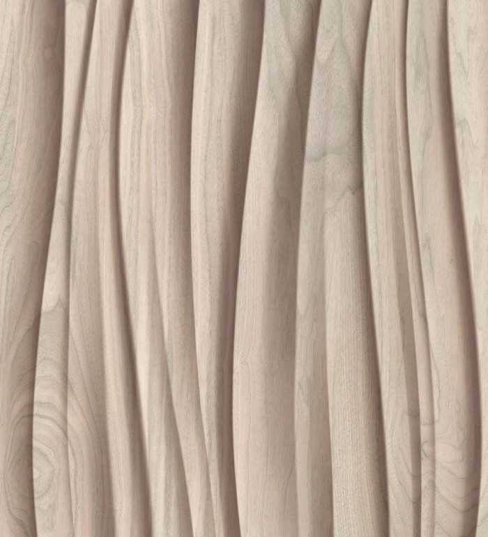 Papel pintado madera 3D ondas de fresno natural moderno - Kobe Drift 685256