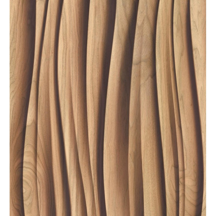 Papel pintado madera de Teca 3D ondas de fresno natural moderno - Kobe Drift 685257