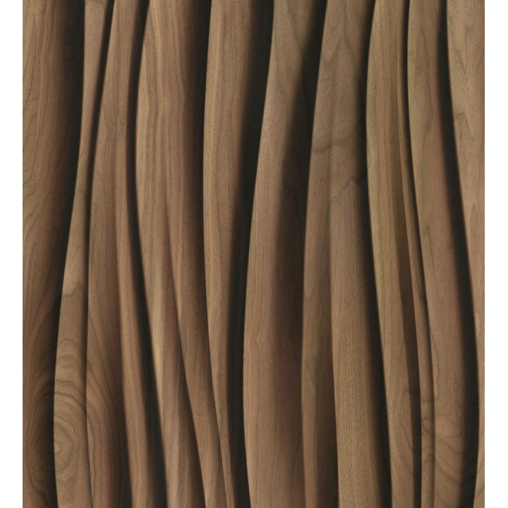 Papel pintado madera wengué 3D ondas de fresno natural moderno - Kobe Drift 685258