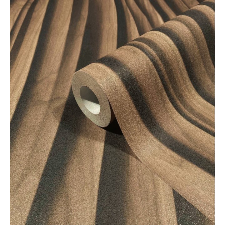 Papel pintado madera wengué 3D ondas de fresno natural moderno - Kobe Drift 685258