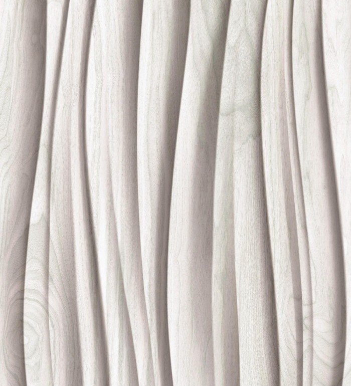 Papel pintado madera de roble gris 3D ondas de fresno natural moderno - Kobe Drift 685259