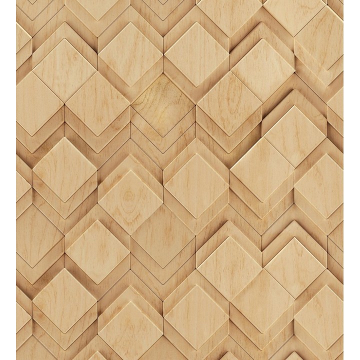 Papel pintado rombos de madera roble natural efecto escultórico 3D - Marcus Facet 685260