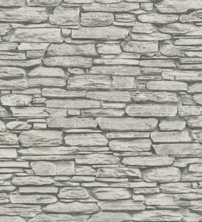 Papel pintado piedra pizarra gris rústica - Columbus Street 685264