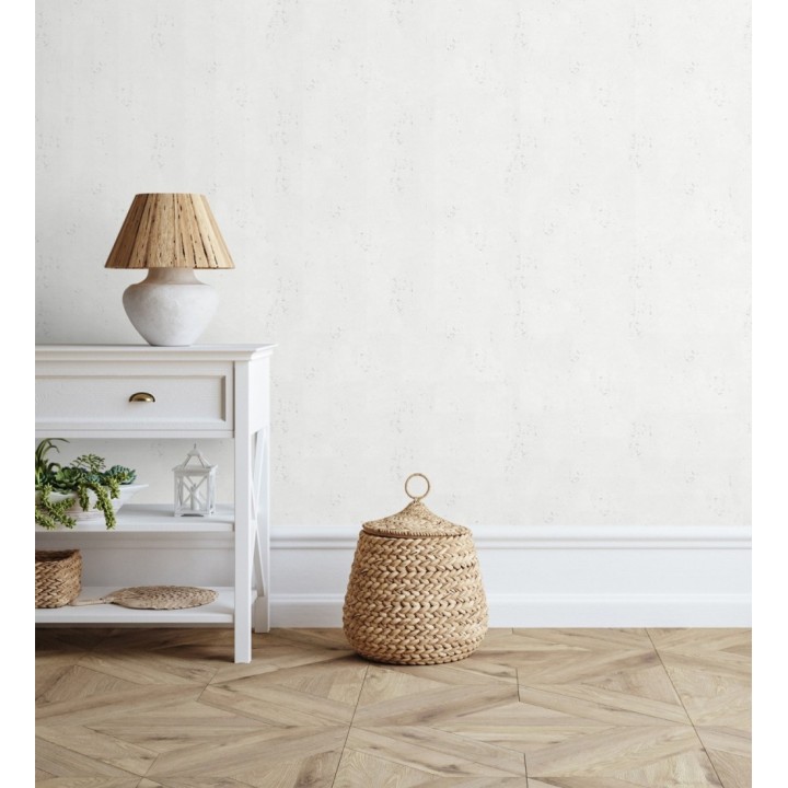 Papel pintado de hormigón estucado en relieve color blanco - Hannover 685268