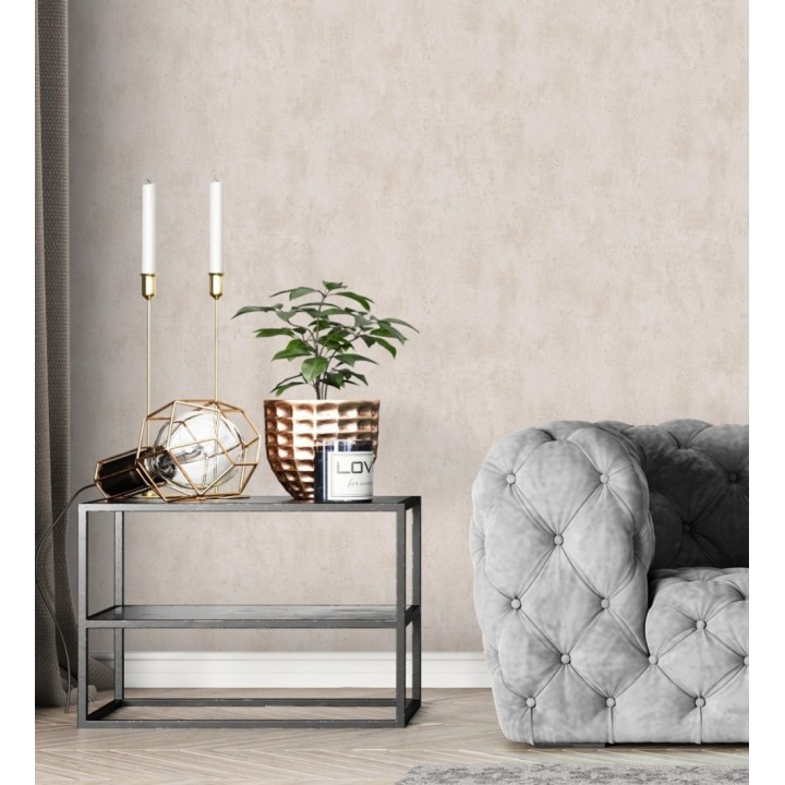 Papel pintado de hormigón estucado en relieve color arcilla clara - Hannover 685270