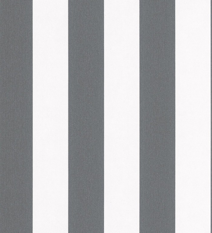 Papel pintado de rayas negras y blanca textura textil suave - Soren Stripe 685272