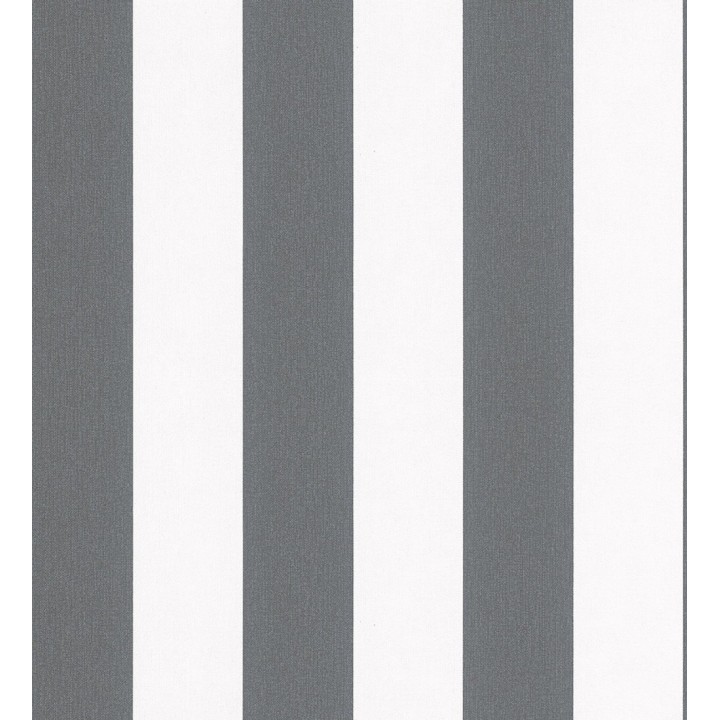 Papel pintado de rayas negras y blanca textura textil suave - Soren Stripe 685272