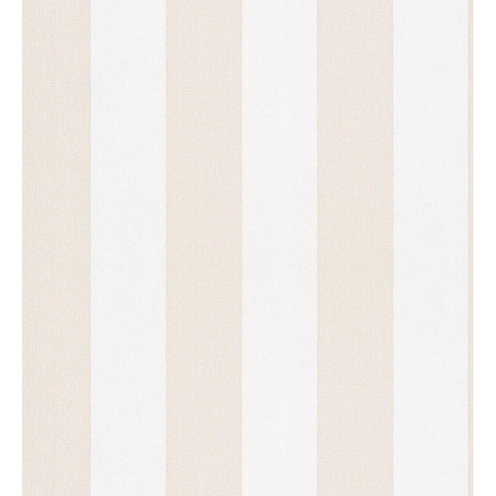 Papel pintado de rayas beige y blanca textura textil suave - Soren Stripe 685273