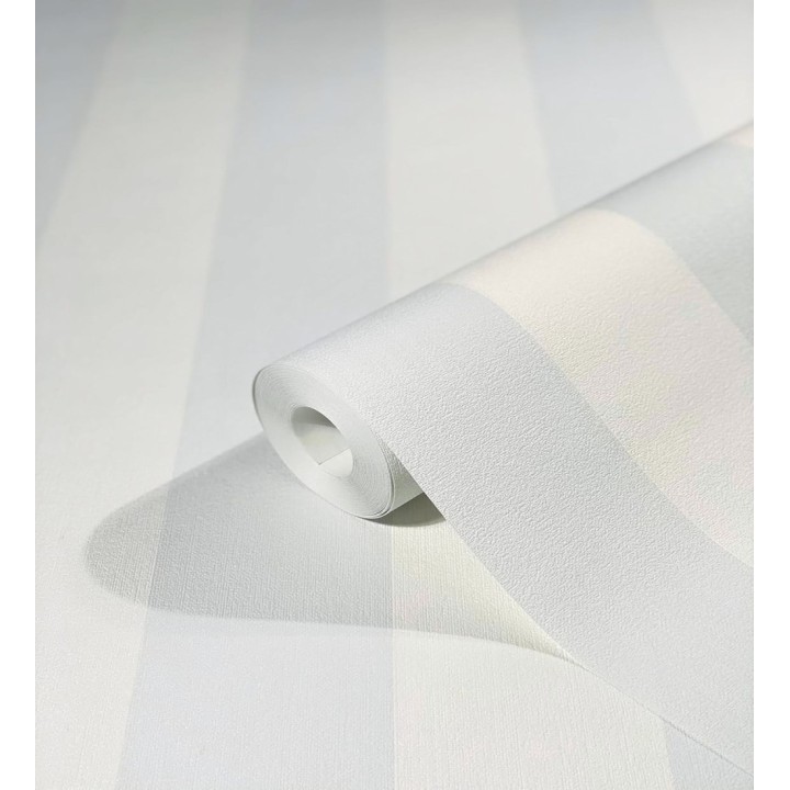 Papel pintado de rayas celeste y blanca textura textil suave - Soren Stripe 685274