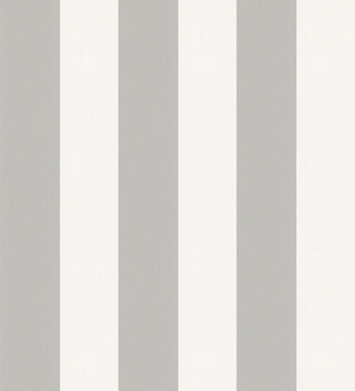 Papel pintado de rayas gris visón y blanca textura textil suave - Soren Stripe 685277