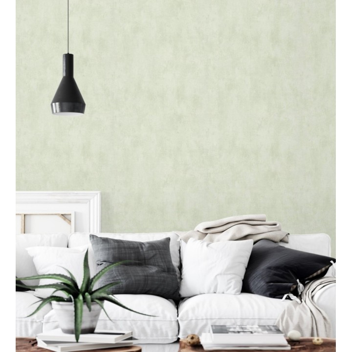 Papel pintado microcemento verde salvia estilo industrial - Mercer Clay 685279