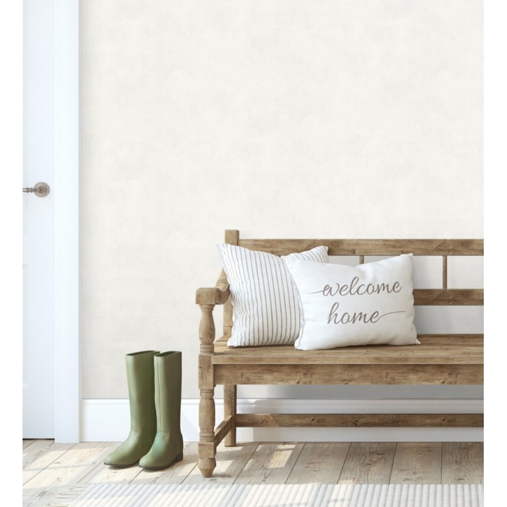 Papel pintado microcemento blanco estilo industrial - Mercer Clay 685281