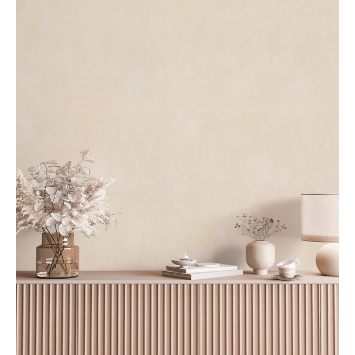 Papel pintado microcemento tono melocotón estilo industrial - Mercer Clay 685282