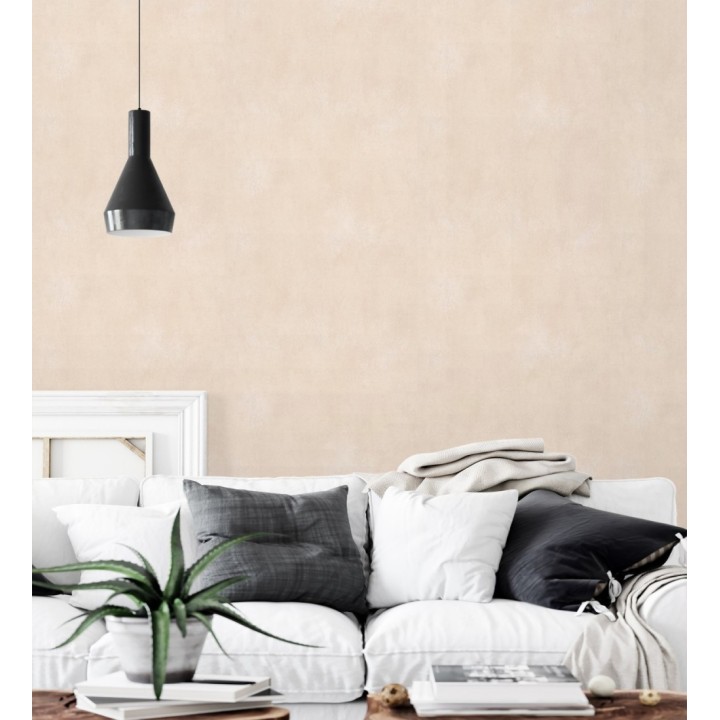 Papel pintado microcemento tono melocotón estilo industrial - Mercer Clay 685282