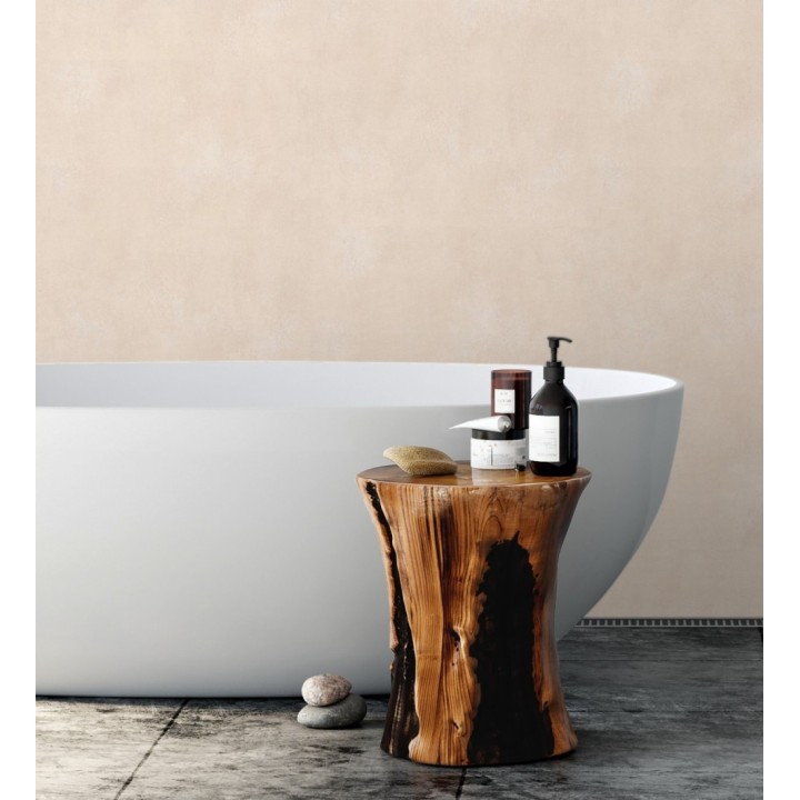 Papel pintado microcemento tono melocotón estilo industrial - Mercer Clay 685282