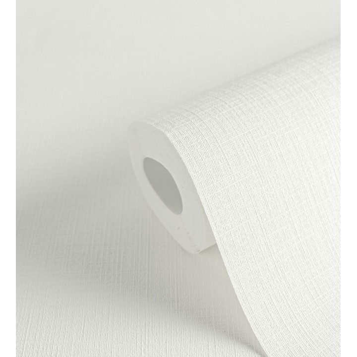 Papel pintado liso con textura lienzo pintado color blanco - Brighton Porcelain 685283