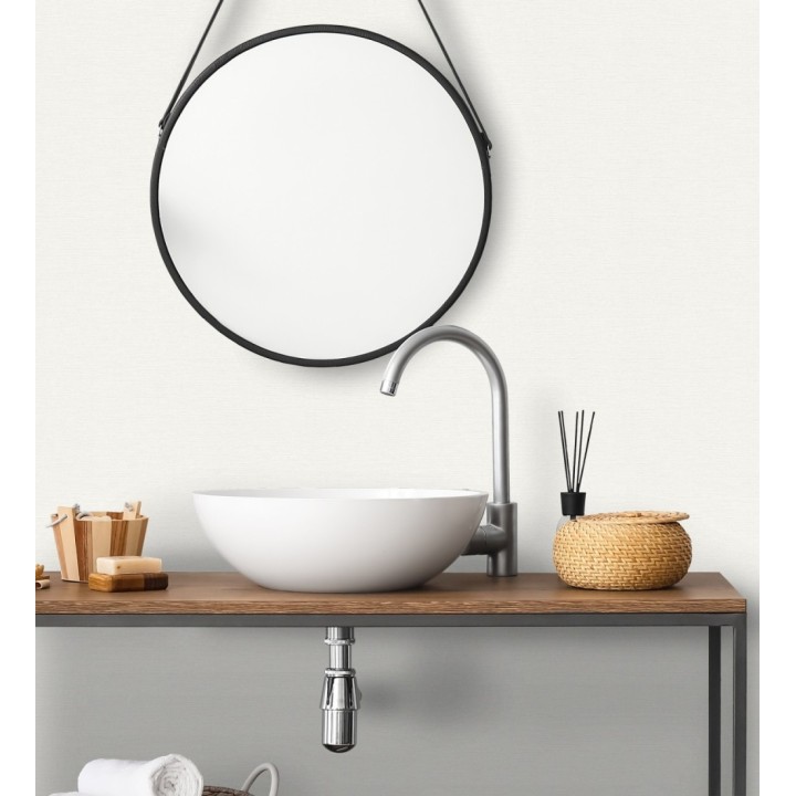 Papel pintado liso con textura lienzo pintado color blanco - Brighton Porcelain 685283