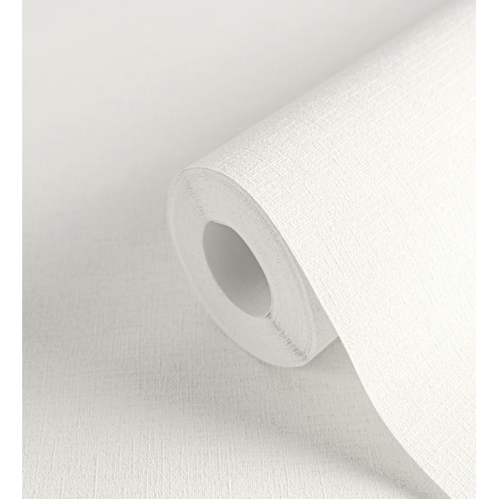 Papel pintado liso con textura lienzo pintado color blanco hueso - Brighton Porcelain 685284