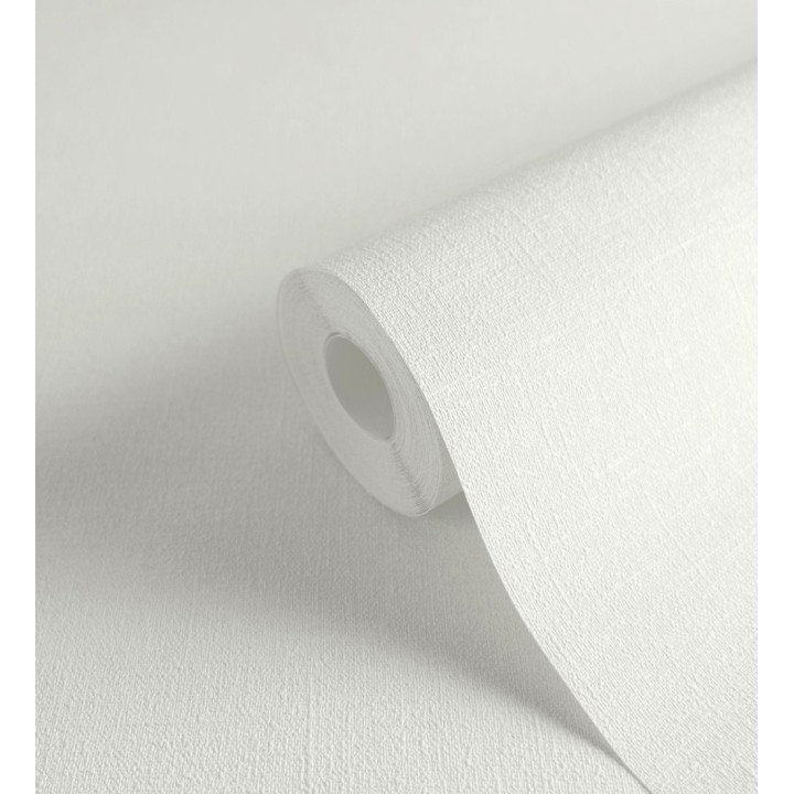 Papel pintado liso blanco nieve efecto textil hilos de lino y algodón - Raffton Shadow 685285