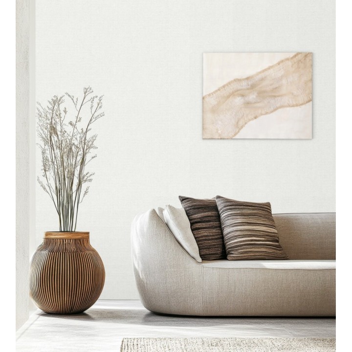 Papel pintado liso blanco nieve efecto textil hilos de lino y algodón - Raffton Shadow 685285