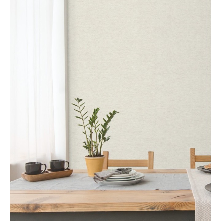 Papel pintado liso con textura lienzo pintado color beige pálido - Brighton Porcelain 685288