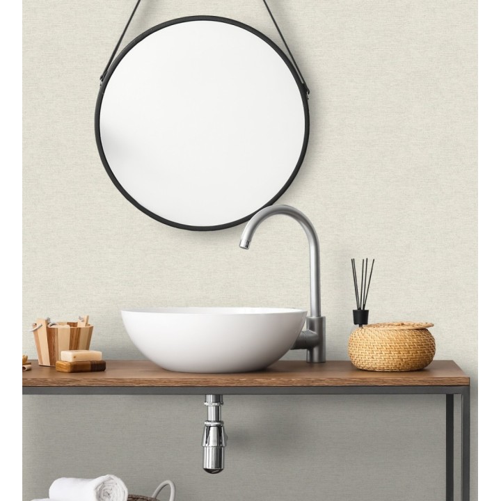 Papel pintado liso con textura lienzo pintado beige neutro claro - Brighton Porcelain 685289