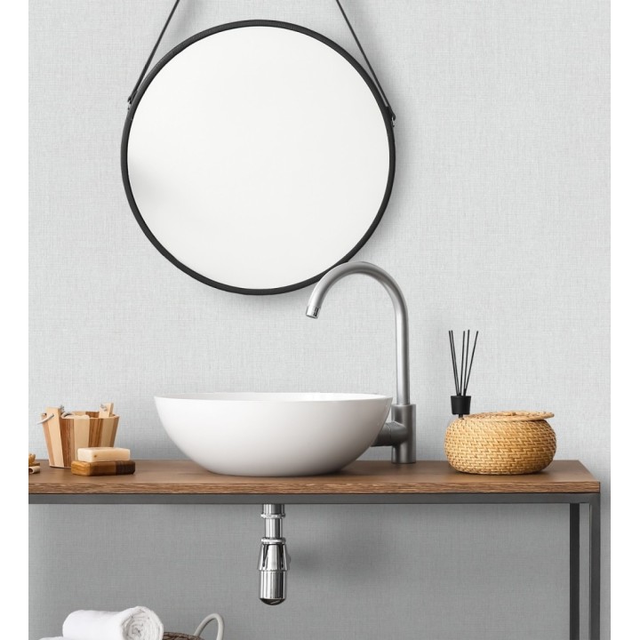 Papel pintado liso de microfibras textiles tintadas gris claro - Melbourne Graphite 685290