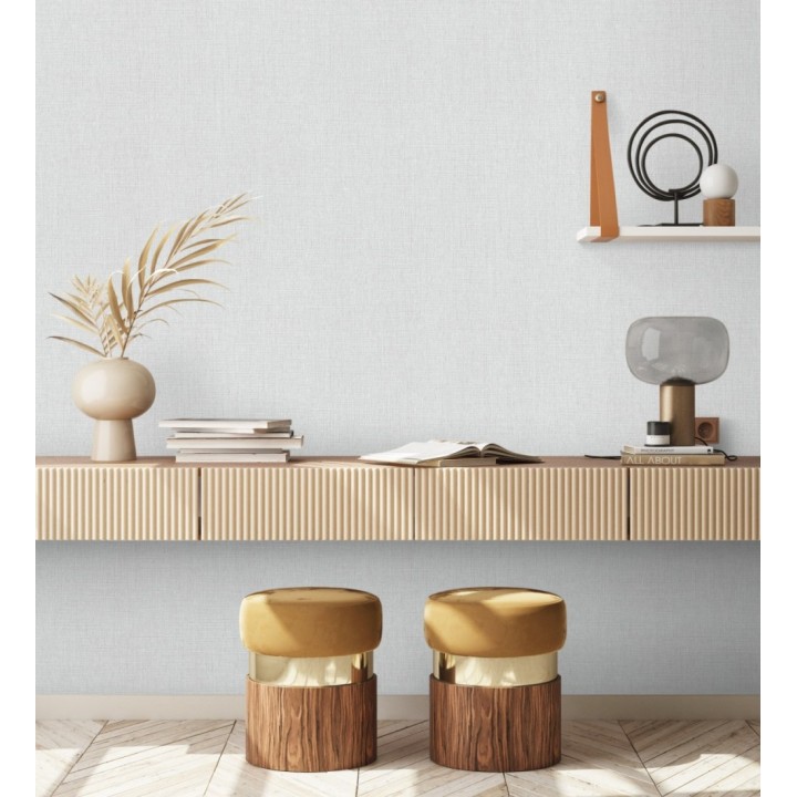 Papel pintado liso de microfibras textiles tintadas gris claro - Melbourne Graphite 685290