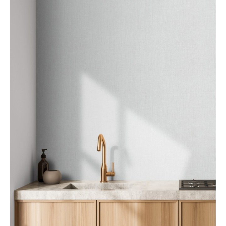 Papel pintado liso de microfibras textiles tintadas gris claro - Melbourne Graphite 685290