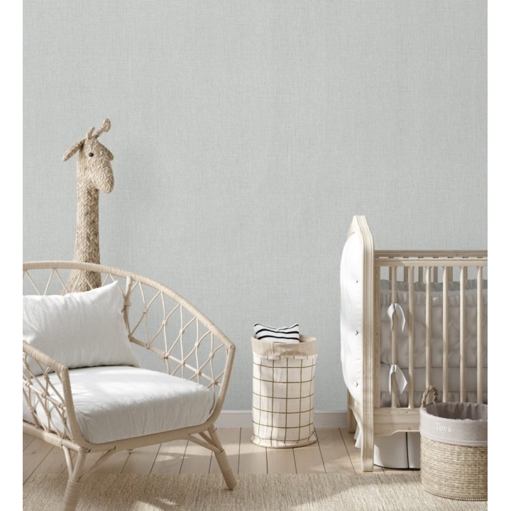 Papel pintado liso de microfibras textiles tintadas gris bruma - Melbourne Graphite 685291