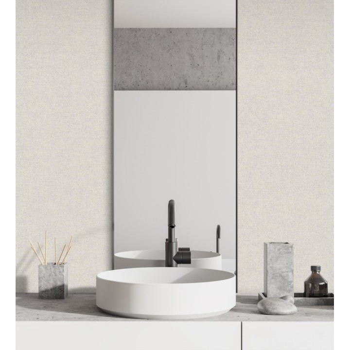 Papel pintado liso gris perla efecto textil hilos de lino y algodón - Raffton Linen 685293