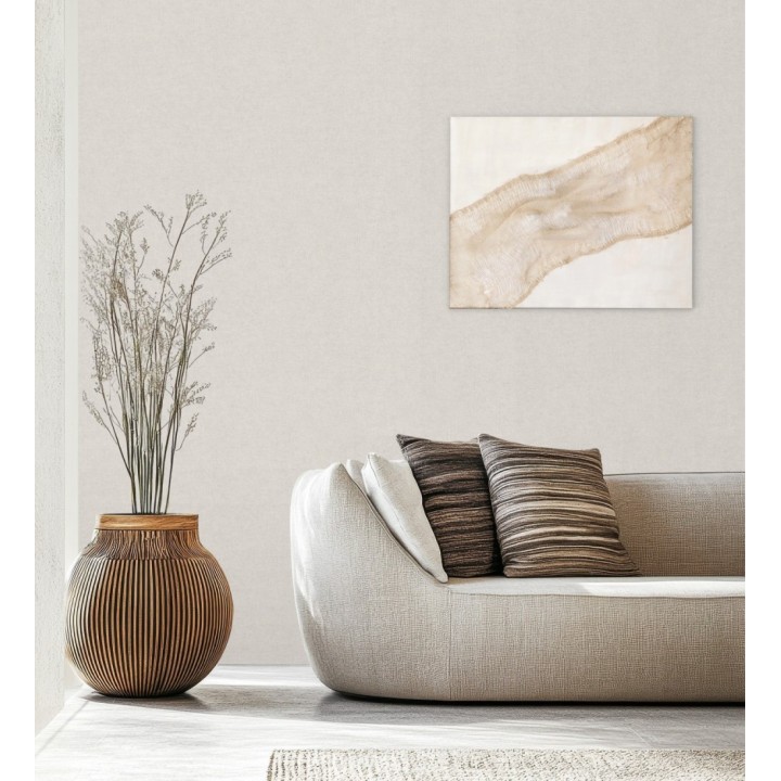 Papel pintado liso gris perla efecto textil hilos de lino y algodón - Raffton Linen 685293