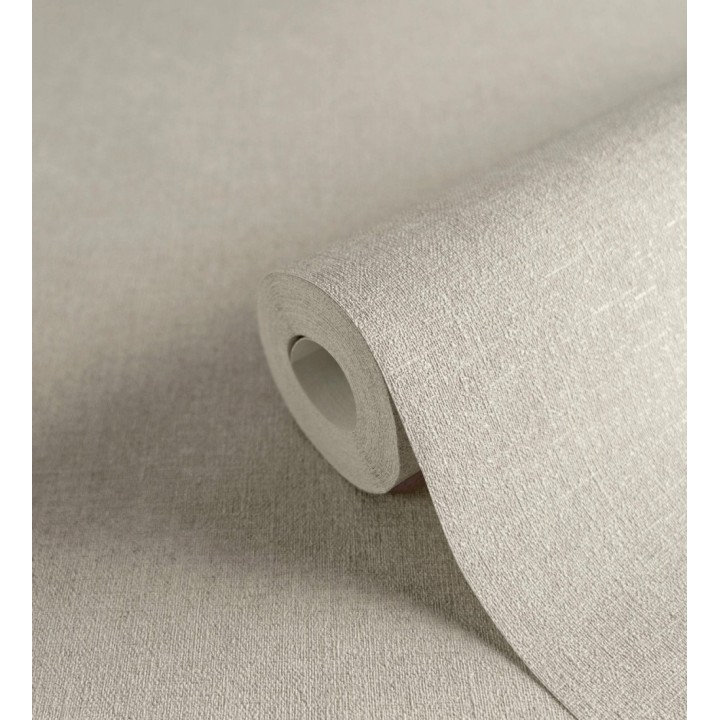 Papel pintado liso greige suave efecto textil hilos de lino y algodón - Raffton Shadow 685294