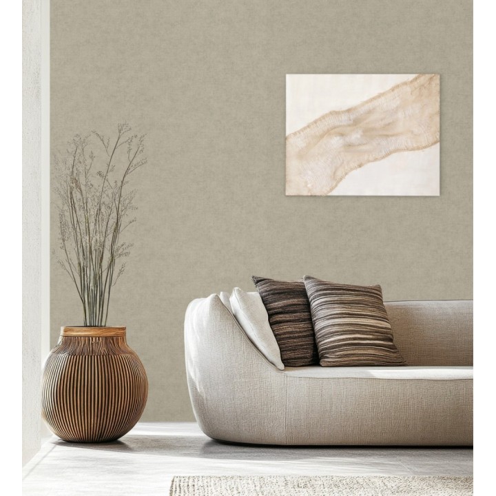 Papel pintado liso tono gris cemento efecto textil hilos de lino y algodón - Raffton Shadow 685296